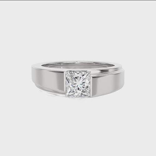 1 1/2 CT. Regal Princess Brilliance Solitaire Men's Lab Created Diamond Engagement Band Ring