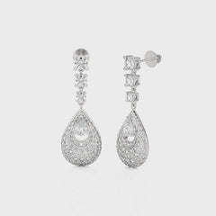 2 CT. Teardrop Cluster Cocktail Lab Created Diamond Fashion Earrings.