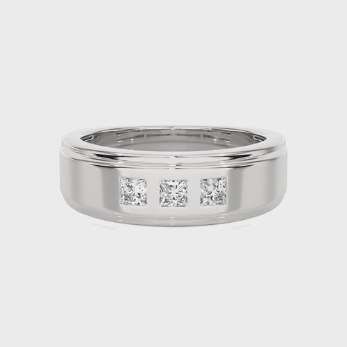 1/2 CT. Princess cut Natural Diamond Half Eternity Band