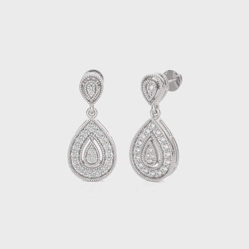 1/2 CT. Pear Shape Teardrop Lab Created Diamond Earrings