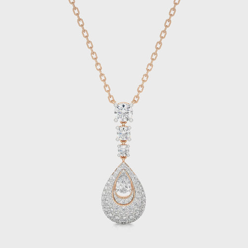 2 1/2 CT. Teardrop Cluster Cocktail Lab Created Diamond Fashion Pendant/Necklace.