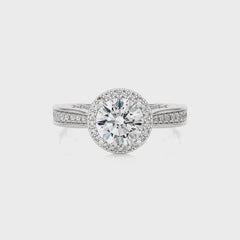 Starbrust Nebula Bazel Halo Diamond Engagement Ring