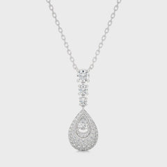 2 1/2 CT. Teardrop Cluster Cocktail Lab Created Diamond Fashion Pendant/Necklace.