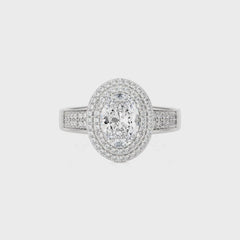 Daisy Blossom Bazel Halo Diamond Engagement Ring