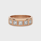 1/2 CT. Retro Half Eternity Classic Men's Round Lab Created Diamond Engagement Band Ring