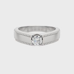 1/2 CT. Round Natural Diamond Engagement Ring