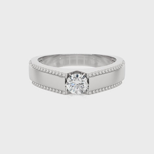 1/2 CT. Round Natural Diamond Engagement Ring