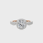 Vintage Style Bazel and Halo Diamond Engagement Ring