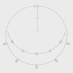 1 CT. Double Layered Five Motifs Marquise and Round Station Necklace