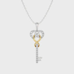 The Infinity Heart Key Lab Created Diamond  Pendant