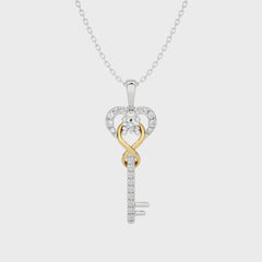 1/4 CT. The Infinity Heart Key Lab Created Diamond  Pendant