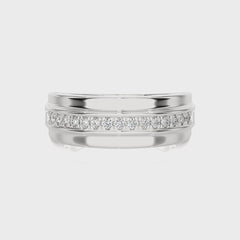 1/4 CT. Alaxander Half Eternity Style Men's Round Lab Created Diamond Engagement Band Ring