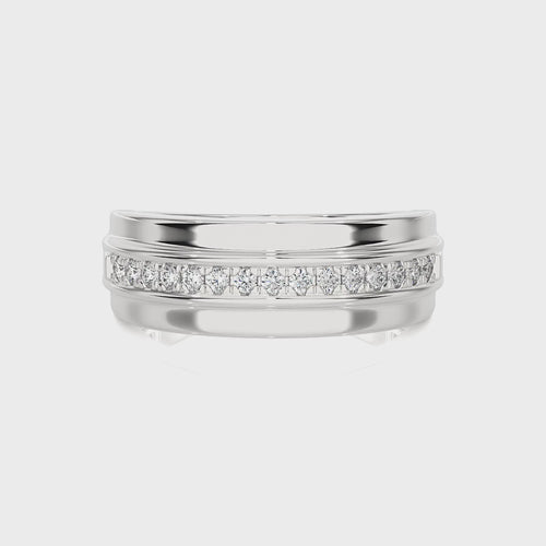 1/4 CT. Alaxander Half Eternity Style Men's Round Lab Created Diamond Engagement Band Ring