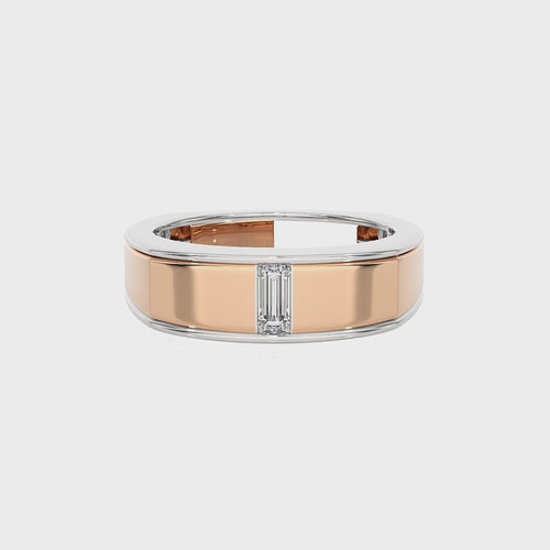 Royal Baguette Enchantment Solitaire Men's Lab Created Diamond Engagement Band Ring