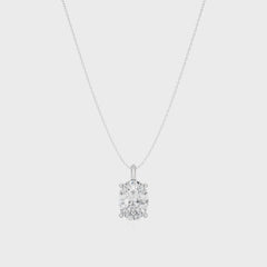 1 CT. Solitaire Oval  Lab Created Diamond Pendant