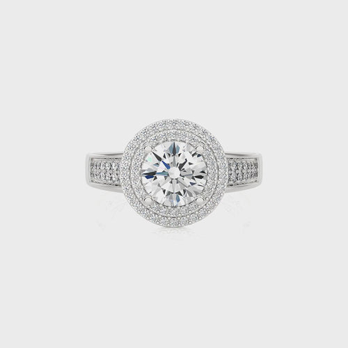 Daisy Blossom Bazel Halo Diamond Engagement Ring