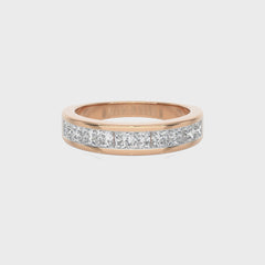 1/2 CT. Princess cut Natural Diamond Half Eternity Band
