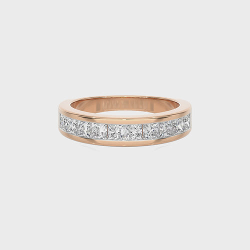 1/2 CT. Princess cut Natural Diamond Half Eternity Band