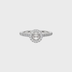 1/3 CT Round Diamond Semi Mount Halo Engagement Ring