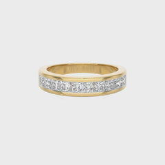 1/2 CT. Princess cut Natural Diamond Half Eternity Band