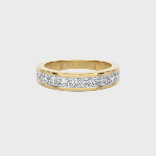 1/2 CT. Princess cut Natural Diamond Half Eternity Band