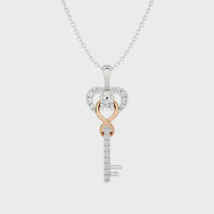 1/4 CT. The Infinity Heart Key Lab Created Diamond  Pendant