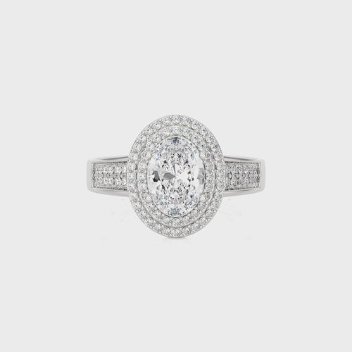 Daisy Blossom Bazel Halo Diamond Engagement Ring