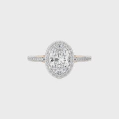 Aura Vintage Diamond Halo Engagement Ring