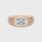 2 CT. Azure Timeless Classic Men's Solitaire Emerald Lab Created Diamond Engagement Band Ring