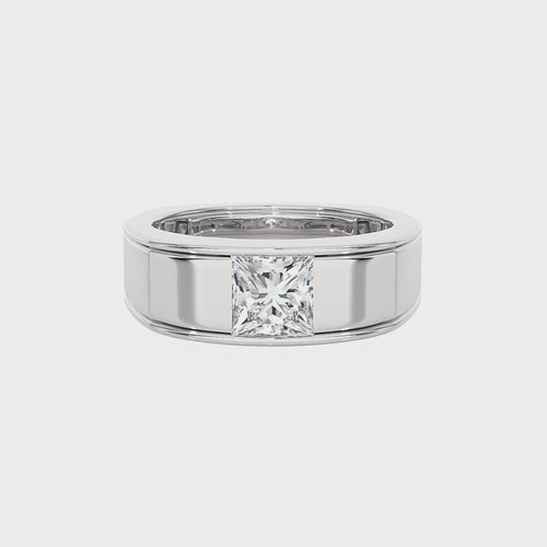 1 1/2 CT. Royal Princess Enchantment Solitaire Men's Lab Created Diamond Engagement Band Ring