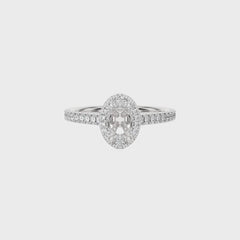 1/3 CT Round Diamond Semi Mount Halo Engagement Ring