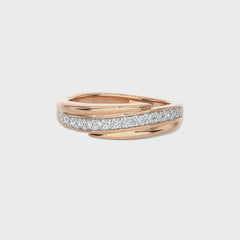 1/5 CT.Round Natural Diamond Crossover Ring