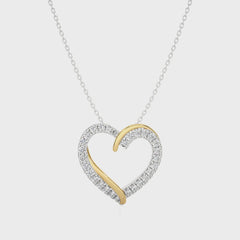 Pure Affection Real Gold Heart Lab Created Diamond Pendant