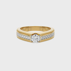 1/2 CT. Round Natural Diamond Engagement Ring