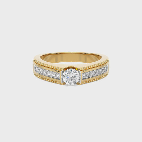 1/2 CT. Round Natural Diamond Engagement Ring