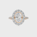 Gerbera Bloom Bazel and Halo Diamond Engagement Ring