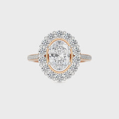 Gerbera Bloom Bazel and Halo Diamond Engagement Ring