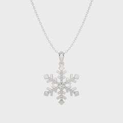 1/6 CT. Sparkling Snowflake Round Lab Created Diamond Pendant