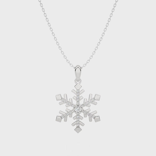 1/6 CT. Sparkling Snowflake Round Lab Created Diamond Pendant