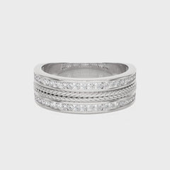 3/4 CT. Majestic Men's Engagement Round Lab Created Diamond Eternity Band Ring