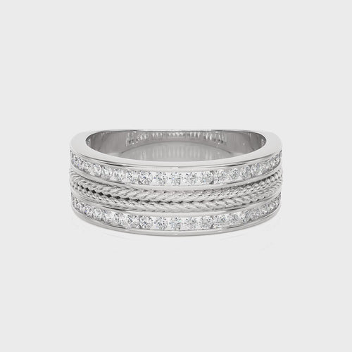 3/4 CT. Majestic Men's Engagement Round Lab Created Diamond Eternity Band Ring