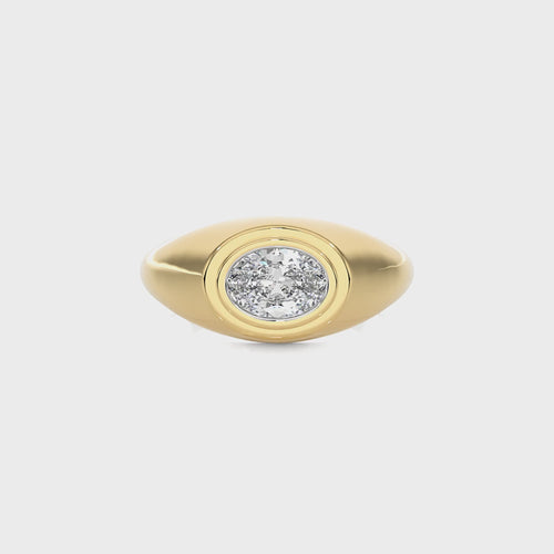 Perpetual Grace Oval Lab Created Diamond Bezel Ring