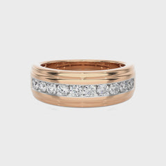 1 CT. Classic Half Eternity Men's Round Lab Created Diamond Engagement Band Ring