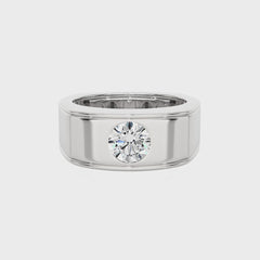1 1/2 CT. Royal Round Enchantment Solitaire Men's Lab Created Diamond Engagement Band Ring