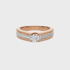 1/2 CT. Round Natural Diamond Engagement Ring