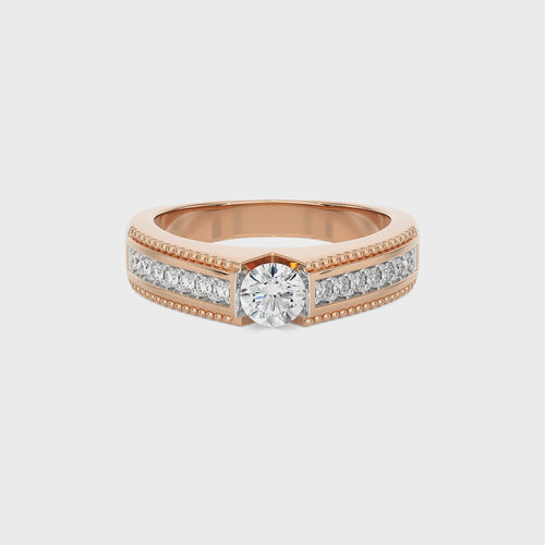 1/2 CT. Round Natural Diamond Engagement Ring