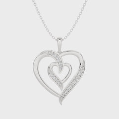 1/8 CT. Adorned Twin Heart Lab Created Diamond Pendant.
