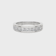 1/2 CT. Princess cut Natural Diamond Half Eternity Band