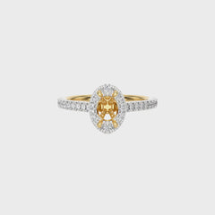 1/3 CT Round Diamond Semi Mount Halo Engagement Ring