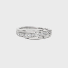 1/5 CT.Round Natural Diamond Crossover Ring